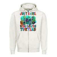 Oatmeal Heather just a girl who loves turtles Zipper Hoodie - RanaPortraitStore