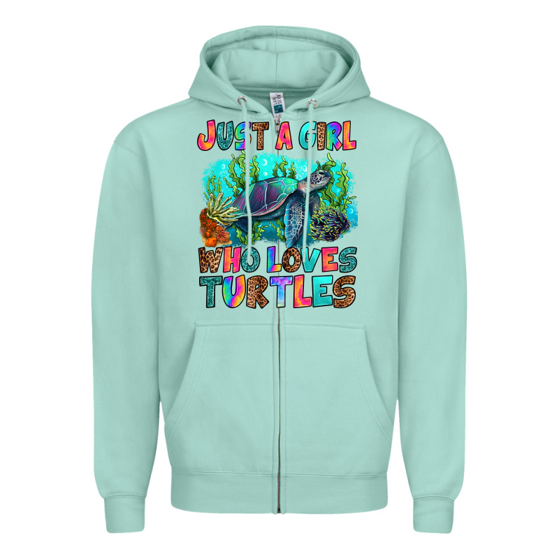 Just A Girl Who Loves Turtles Zipper Hoodie by RanaPortraitStore | Teevron