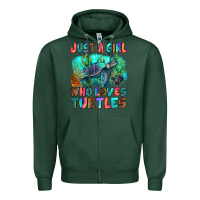 Sports Green just a girl who loves turtles Zipper Hoodie - RanaPortraitStore