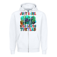 White just a girl who loves turtles Zipper Hoodie - RanaPortraitStore