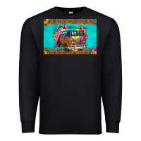 Black hippie van floral skinny metal can holder Premium Sweatshirt - HRA Design Shop