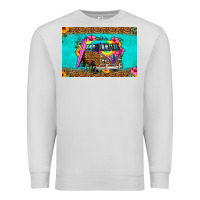 Dove Grey hippie van floral skinny metal can holder Premium Sweatshirt - HRA Design Shop