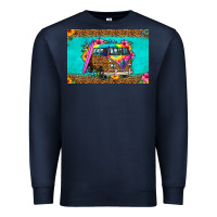 Navy hippie van floral skinny metal can holder Premium Sweatshirt - HRA Design Shop