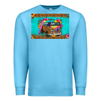 Ocean Blue hippie van floral skinny metal can holder Premium Sweatshirt - HRA Design Shop