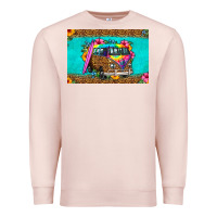 Pale Pink hippie van floral skinny metal can holder Premium Sweatshirt - HRA Design Shop