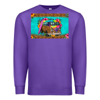 Purple hippie van floral skinny metal can holder Premium Sweatshirt - HRA Design Shop