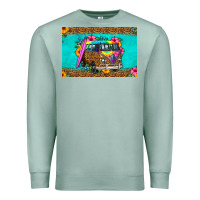 Seafoam hippie van floral skinny metal can holder Premium Sweatshirt - HRA Design Shop