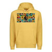 Antique Gold western coop animals rooster sunflowers cowhide wooden serape glitter Premium Hoodie - Artiststas