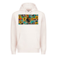 Pale Pink western coop animals rooster sunflowers cowhide wooden serape glitter Premium Hoodie - Artiststas