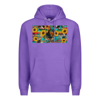 Purple western coop animals rooster sunflowers cowhide wooden serape glitter Premium Hoodie - Artiststas