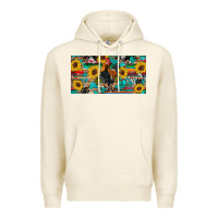 Tofu western coop animals rooster sunflowers cowhide wooden serape glitter Premium Hoodie - Artiststas