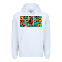 White western coop animals rooster sunflowers cowhide wooden serape glitter Premium Hoodie - Artiststas