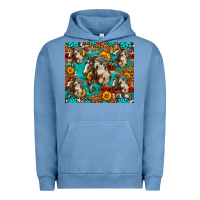 Pigment Pebble Blue mustang horse western Urban Hoodie - LillyAllenDesigns