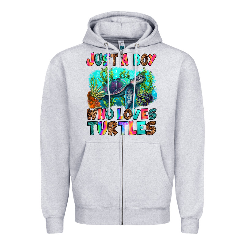 Just A Boy Who Loves Turtles Zipper Hoodie by RanaPortraitStore | Teevron