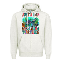 Oatmeal Heather just a boy who loves turtles Zipper Hoodie - RanaPortraitStore
