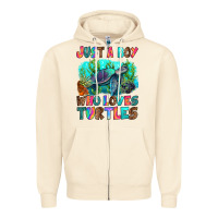 Sandshell just a boy who loves turtles Zipper Hoodie - RanaPortraitStore