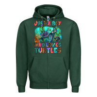 Sports Green just a boy who loves turtles Zipper Hoodie - RanaPortraitStore