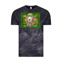 Cloud Black st patricks day sheep shamrock gold  serape leopard glitter Vintage Tee - Artiststas