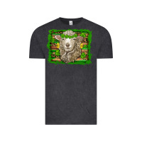 Vintage Black st patricks day sheep shamrock gold  serape leopard glitter Vintage Tee - Artiststas