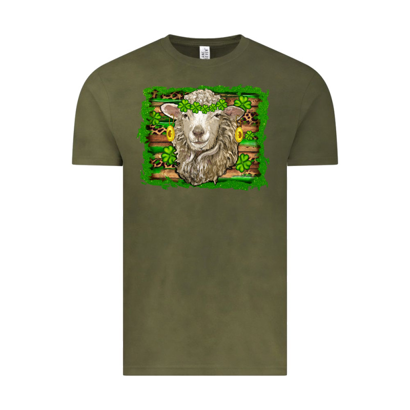 St Patricks Day Sheep Shamrock Gold  Serape Leopard Glitter Vintage Tee by Artiststas | Teevron
