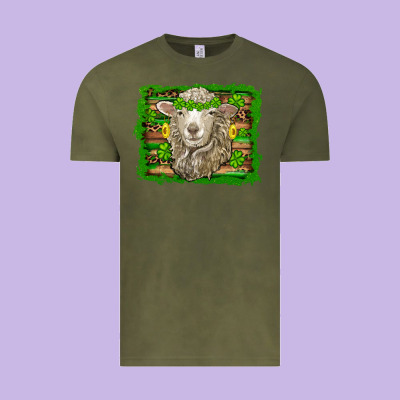 St Patricks Day Sheep Shamrock Gold  Serape Leopard Glitter Vintage Tee Designed By Artiststas