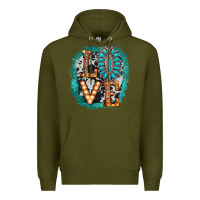 Army Green love western Premium Hoodie - AdoDesignShop