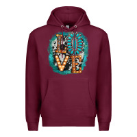 Burgundy love western Premium Hoodie - AdoDesignShop