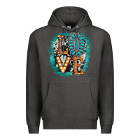 Charcoal Heather love western Premium Hoodie - AdoDesignShop