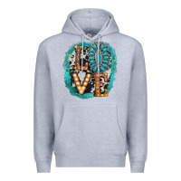 Heather Grey love western Premium Hoodie - AdoDesignShop