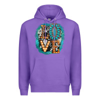 Purple love western Premium Hoodie - AdoDesignShop