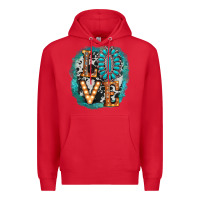 Red love western Premium Hoodie - AdoDesignShop