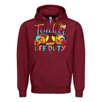 Burgundy teacher off duty Zipper Hoodie - RanaPortraitStore