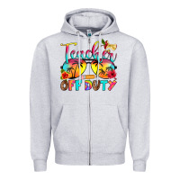 Heather Grey teacher off duty Zipper Hoodie - RanaPortraitStore