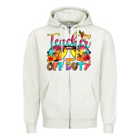 Oatmeal Heather teacher off duty Zipper Hoodie - RanaPortraitStore
