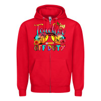 Red teacher off duty Zipper Hoodie - RanaPortraitStore
