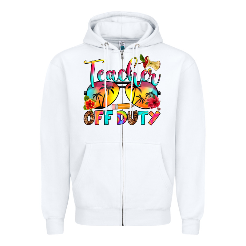 Teacher Off Duty Zipper Hoodie by RanaPortraitStore | Teevron