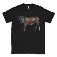 Black black angus bull with western patterns Classic Tee - RanaPortraitStore