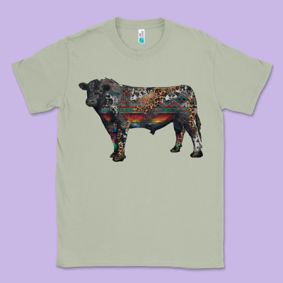 Black Angus Bull With Western Patterns Classic Tee Designed By Ranaportraitstore