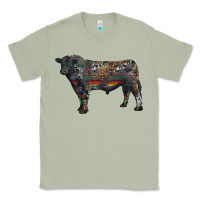 Matcha black angus bull with western patterns Classic Tee - RanaPortraitStore