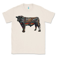 Natural black angus bull with western patterns Classic Tee - RanaPortraitStore