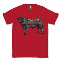 Red black angus bull with western patterns Classic Tee - RanaPortraitStore