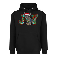 Black french bulldog christmas joy Heavyweight Hoodie - RanaPortraitStore