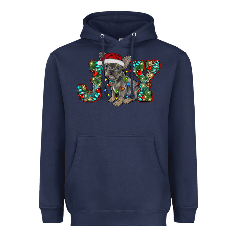 French Bulldog Christmas Joy Heavyweight Hoodie by RanaPortraitStore | Teevron
