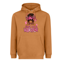 Meerkat brest cancer warrior afro messy bun Heavyweight Hoodie - texasbilliewilder