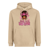 Mushroom brest cancer warrior afro messy bun Heavyweight Hoodie - texasbilliewilder