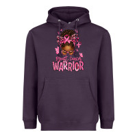 Plum brest cancer warrior afro messy bun Heavyweight Hoodie - texasbilliewilder