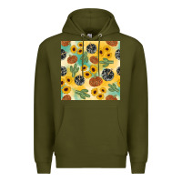 Army Green leopard pumpkin cactus sunflower seamless Premium Hoodie - AdoDesignShop