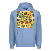 Colony Blue leopard pumpkin cactus sunflower seamless Premium Hoodie - AdoDesignShop