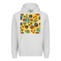 Dove Grey leopard pumpkin cactus sunflower seamless Premium Hoodie - AdoDesignShop
