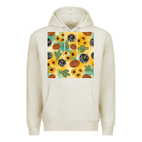 Oatmeal Heather leopard pumpkin cactus sunflower seamless Premium Hoodie - AdoDesignShop